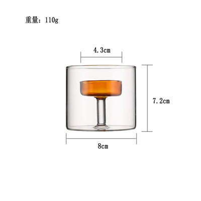 Klarglas-Tee-Lichthalter mit Deckel Elegantes und romantisches Zylinder-Metallglas