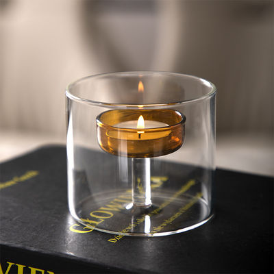 Home Decor Europäischer Glasglaskerzen Kerzenhalter Klarer Becher Luxus Stil Elegante romantische Logo