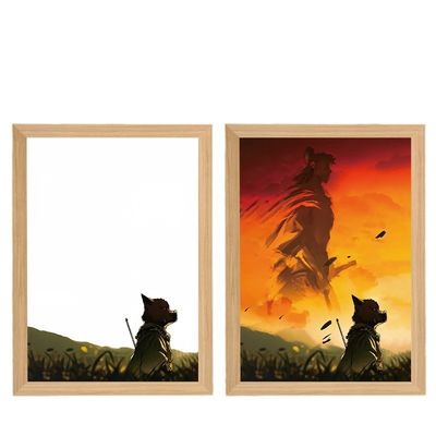 Fotoraum Schwarzer Mythos Holzrahmen Nachtlampe Monkey King Design für das Studium und Schlafzimmer