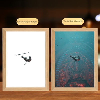 Fotoraum Schwarzer Mythos Holzrahmen Nachtlampe Monkey King Design für das Studium und Schlafzimmer