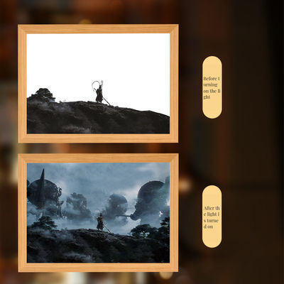 Fotoraum Schwarzer Mythos Holzrahmen Nachtlampe Monkey King Design für das Studium und Schlafzimmer