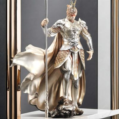 Schwarze Mythologie Wukong Golden Hoop Figur gegen Buddha Zeitgenössisches Design Heimornament