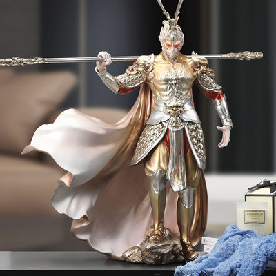 Massivglasfaser-Wukong vs. Buddha-Desktopfigur Zeitgenössisches Design für Bürodekor