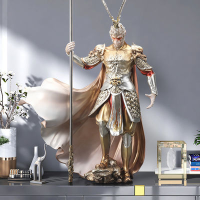 Massivglasfaser-Wukong vs. Buddha-Desktopfigur Zeitgenössisches Design für Bürodekor