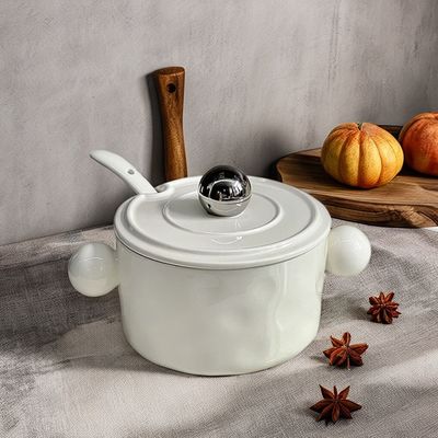 Edelstahldeckel Keramik Doppelohrschüssel für Nudeln und Suppen Druckfutterbehälter