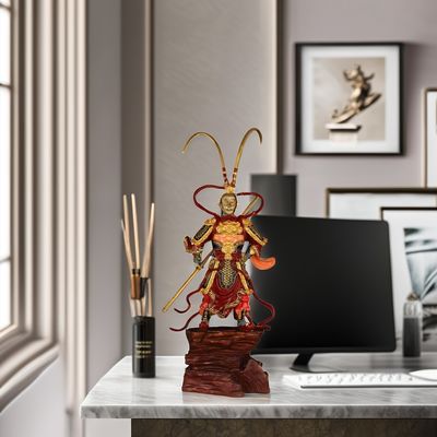 Custom Black Myth Sun Wukong 3D Harz Figur Zeitgenössisches Metall Gold Hoop Ornament