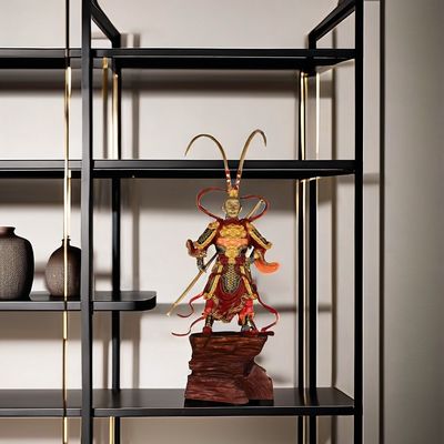 Jubiläums-Desktop Sammlerstück 3D-Metall-Figur aus Sun Wukong-Harz mit goldenem Loop