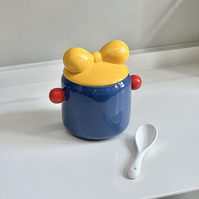 Vintage Keramik-Küchenorganisierer-Gläser für Tee-Kaffee-Zucker-Speicher Plastikglasdeckel