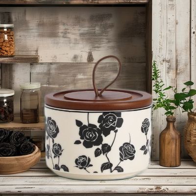 Stilvolle Küche Aufbewahrung und Dekor Vintage Floral Keramikglas im amerikanischen Stil Design