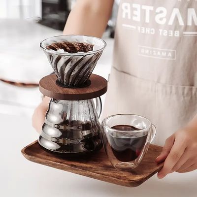 Wärmedämmungsleistung Transparentes Glas Kaltbrühe Kaffeemaschine mit Deckel