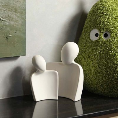 Liebespaar Figurinen Ornamente Bambus Abstrakt Umarmte Liebende Statue Skulptur Cer