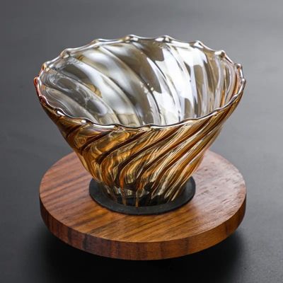 Durchsichtiger Borosilikatglas-Kaffeeserver mit Tee-Infuser und Goldwolken-Tropfer