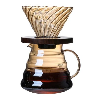 500 ml bis 1000 ml Kapazität Portable Metallglasserver mit Deckel durchsichtige Kaffeemaschine