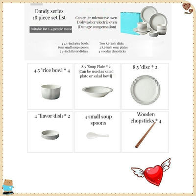 Einweg-Dinner-Platten Schüsseln Tassen Set mit Relief-Design im nordischen modernen Stil Matte glasierte Keramik