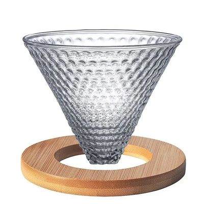 600 ml Teilen Tropfglas Kaffeekanne mit Holzgriff Hitzebeständig Gießen Sie über Kaffeemaschine