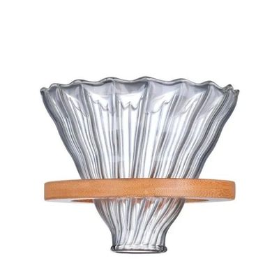 Zuhause V Glas Gießen über Kaffeemaschine Set mit Bambus-Stand-Dripper Country Design Stil