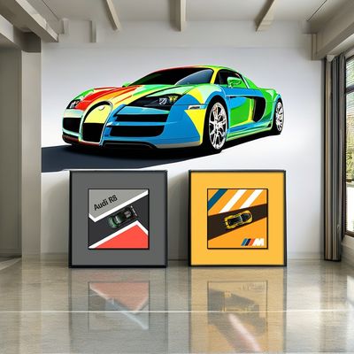 Postmoderne Art Elektrolegierung Auto Hängende Malerei für Kinderzimmer Veranda Dekor