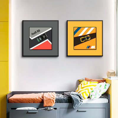 Postmoderne Art Elektrolegierung Auto Hängende Malerei für Kinderzimmer Veranda Dekor
