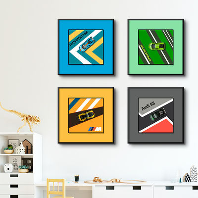 Postmoderne Art Elektrolegierung Auto Hängende Malerei für Kinderzimmer Veranda Dekor