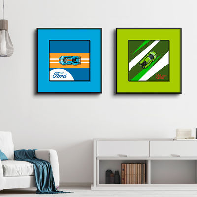 Postmoderne Art Elektrolegierung Auto Hängende Malerei für Kinderzimmer Veranda Dekor