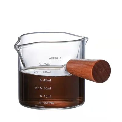 100 ml durchsichtige Borosilikat-Glas-Messbecher mit Deckel minimalistischer Designart