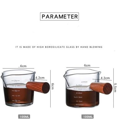 100 ml durchsichtige Borosilikat-Glas-Messbecher mit Deckel minimalistischer Designart