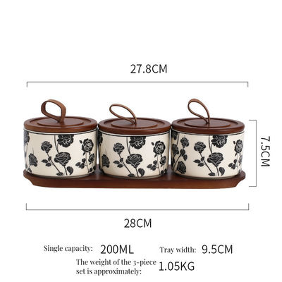 Küchenspeicher Vintage-Blumen-Keramikglas Versiegelter Behälter für die Lagerung von Lebensmitteln