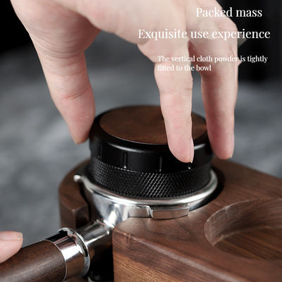 Espresso Tamper mit Walnussholzgriff und Edelstahl 51 mm/53 mm PS Kunststoff