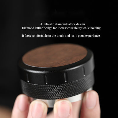 Höhenverstellbarer Espresso Tamper Walnussholz und Aluminiumbasis für ein perfektes Tamping