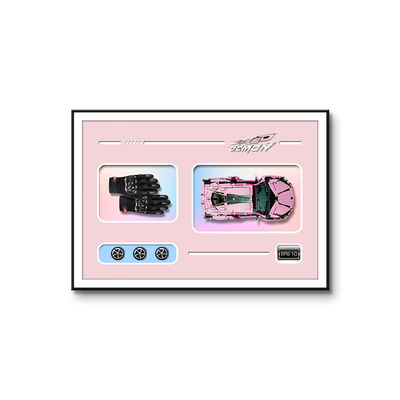 3D-Kristallglas Sportwagen Hintergrund Wandkunst für Wohnzimmer Büro Dekoration