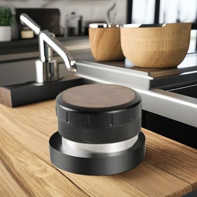 Zuhause Kaffee Höhenverstellbar Espresso Tamper mit Walnussholz und Edelstahlbasis