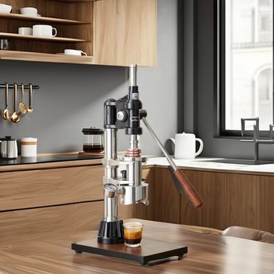 Heimkaffeemaschine mit schwarzem Laser-Logo Espresso Barista Werkzeuge und Druckmessgerät