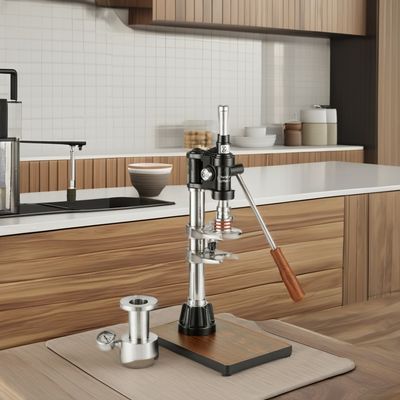 Heimkaffeemaschine mit schwarzem Laser-Logo Espresso Barista Werkzeuge und Druckmessgerät
