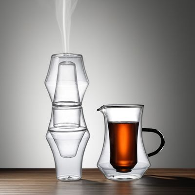 Design Hochborosilikat Glas Kaffeekanne Hergestellt aus Edelstahl Handbrühe