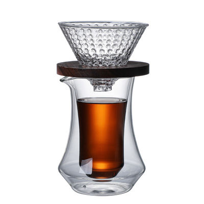 Design Hochborosilikat Glas Kaffeekanne Hergestellt aus Edelstahl Handbrühe