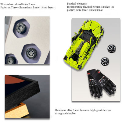 Hochzeitsfeier Elektro-Design 3D-Block Auto Wandkunst Ideal für Wohnzimmer zu Hause