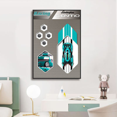 Customized Color Electric Design für moderne 3D Block Auto Wandmalerei im Wohnzimmer