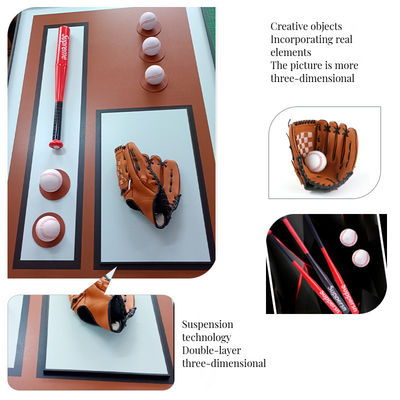 Zeitgenössische moderne dreidimensionale Baseball Wandkunst perfekt für trendige Wohnkultur
