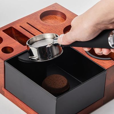 Restaurants Kaffeetools Multifunktions-Holzknockbox mit Edelstahlstand 58mm