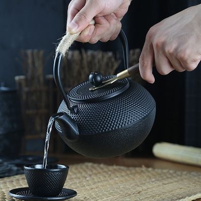 Japanische Gusseisen-Tee-Kaffeekessel-Set perfekt für Heimreisen Schwarzes Zubehör