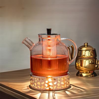 Moderne klare Glaskessel Teetasse mit 1500 ml Kapazität und Edelstahl-Infuser