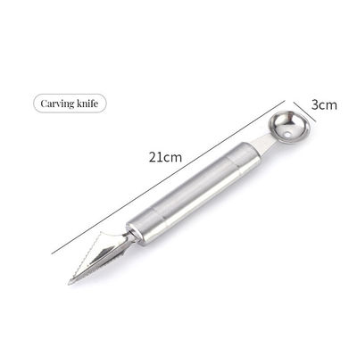 Edelstahl-Wassermelonen-Kugelmacher und Schnitzmesser Set Chic für Fruchtdekoration