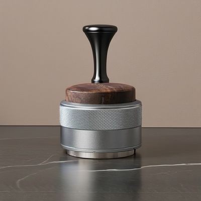 Höhenverstellbarer, umweltfreundlicher Kaffeegerät aus Edelstahl mit Walnussdekoration
