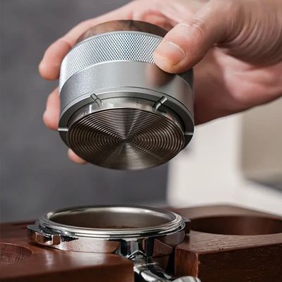Höhenverstellbarer, umweltfreundlicher Kaffeegerät aus Edelstahl mit Walnussdekoration