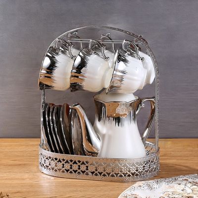 Europa-Design-Stil Ende Keramik Nachmittagsteewasser-Set mit Goldumrand und Crossover-Tasse