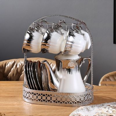 1L-Kapazität Keramik-Tee-Set mit Europa Design Style Gold Circle und Kaffeeausrüstung