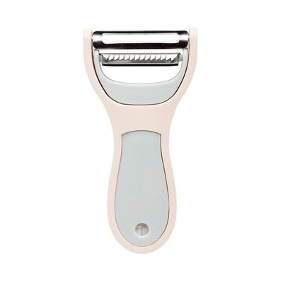 Vielseitiges Metallschälmesser mit Handgrater und rutschfester Handgriffe
