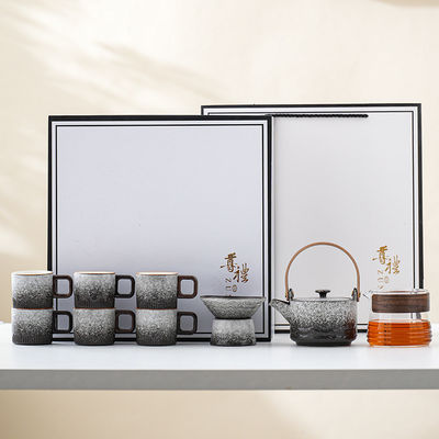 Keramische Porzellan-Kaffee-Tasse mit Holzgriff und Schrägglasur