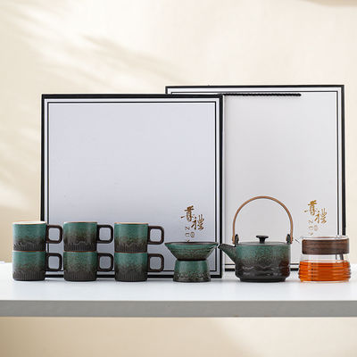 Keramische Porzellan-Kaffee-Tasse mit Holzgriff und Schrägglasur