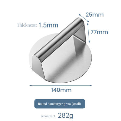 Barbecue Outdoor Kochen Stoff Schürze mit nichtklebendem Edelstahl Quadrat Burger Brecher